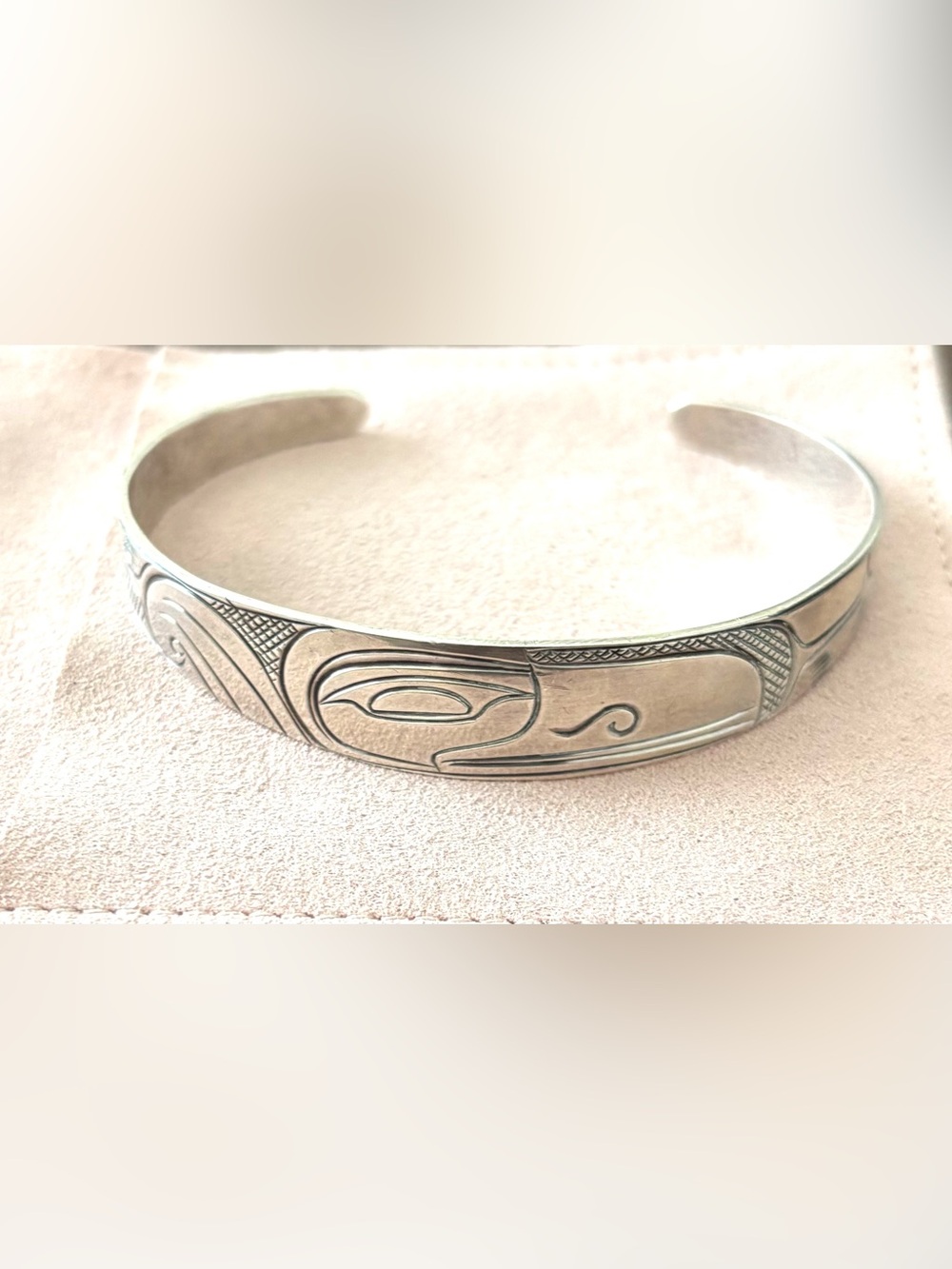 Vintage sterling silver Native American cuff.